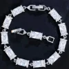 PULSERA CIRCONITAS BAGUETTE PLATA