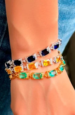 PULSERA CIRCONITAS BAGUETTE ZAFIRO