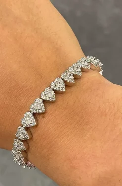 PULSERA CORAZONES VINTAGE COLOR PLATA