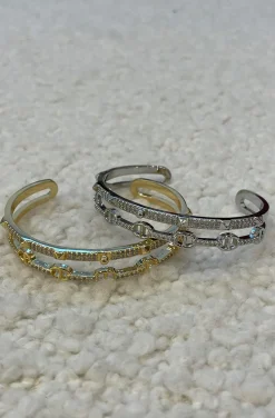 PULSERA DOBLE PIRAMIDES PLATA