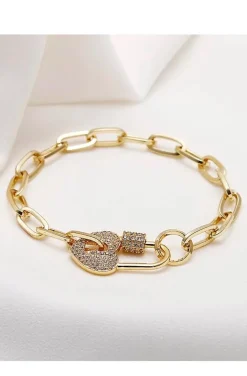 PULSERA ESLABONES HEART LOCKED