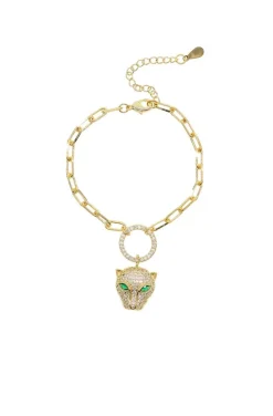 PULSERA LEOPARDO DORADA