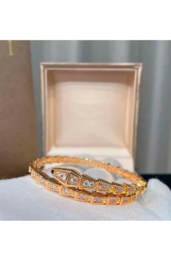 PULSERA SERPIENTE CIRCONITAS GOLD