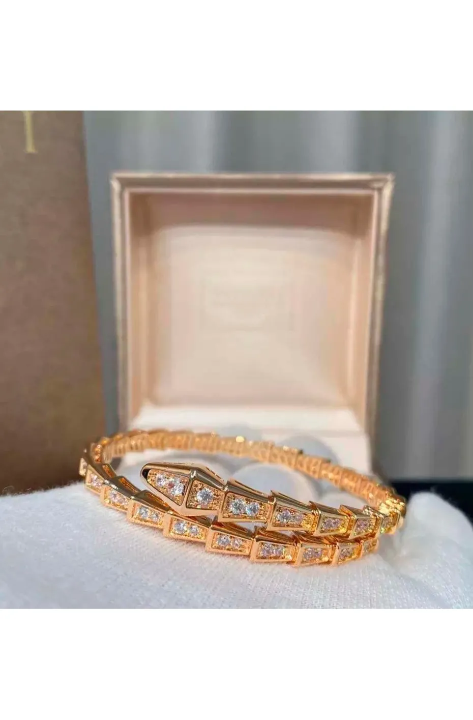 PULSERA SERPIENTE CIRCONITAS GOLD