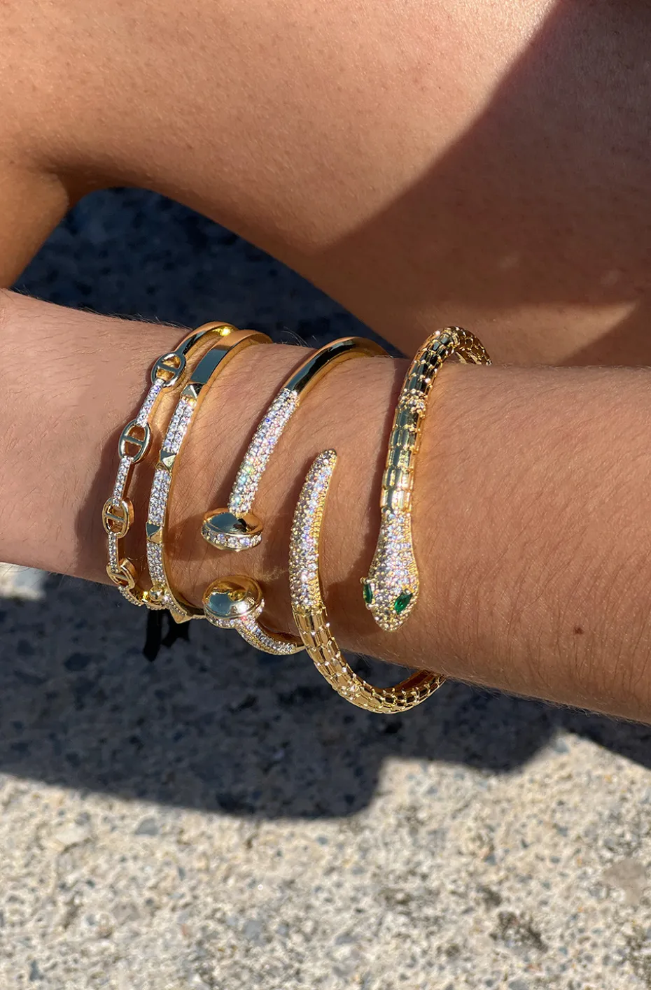 PULSERA SERPIENTE OJO ESMERALDA