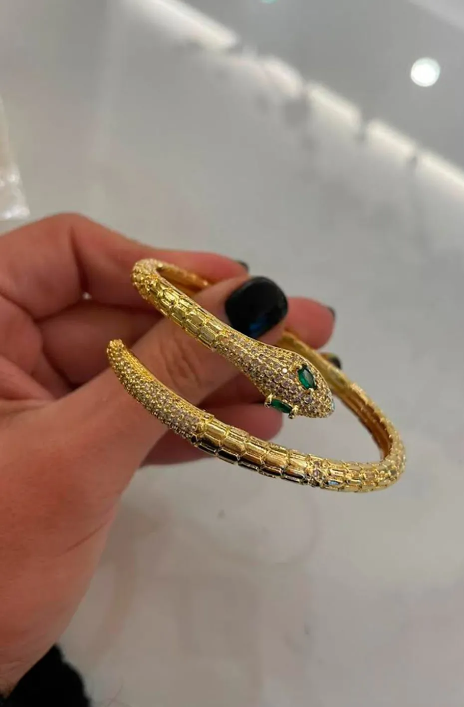 PULSERA SERPIENTE OJO ESMERALDA