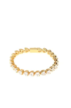 PULSERA TENNIS CORAZONES IN GOLD