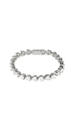 PULSERA TENNIS CORAZONES PLATA