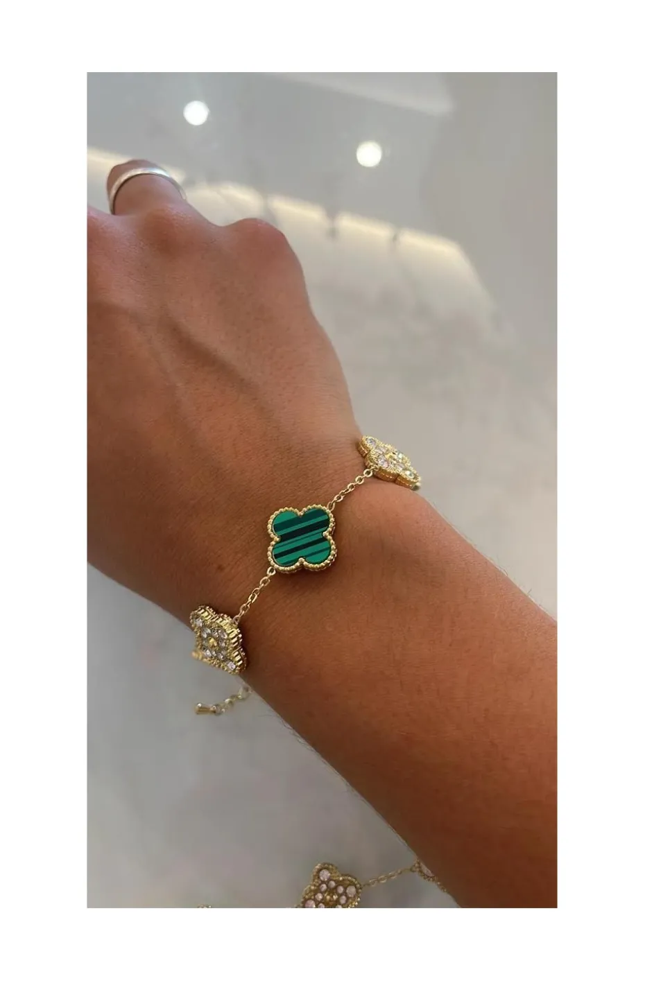 PULSERA TREBOL JADE
