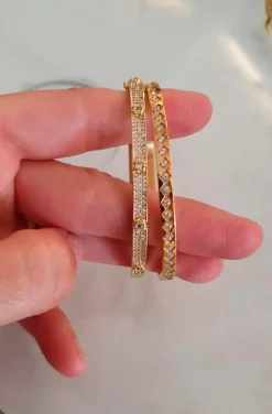 PULSERAS CIRCONITAS SOBRE CIRCONITAS DORADA