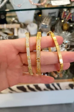 PULSERAS CIRCONITAS SOBRE CIRCONITAS DORADA