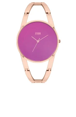 RELOJ ODESA ORO FUCSIA