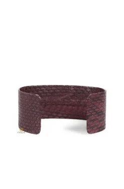 SNAKE LEATHER BRACELET BURGUNDY