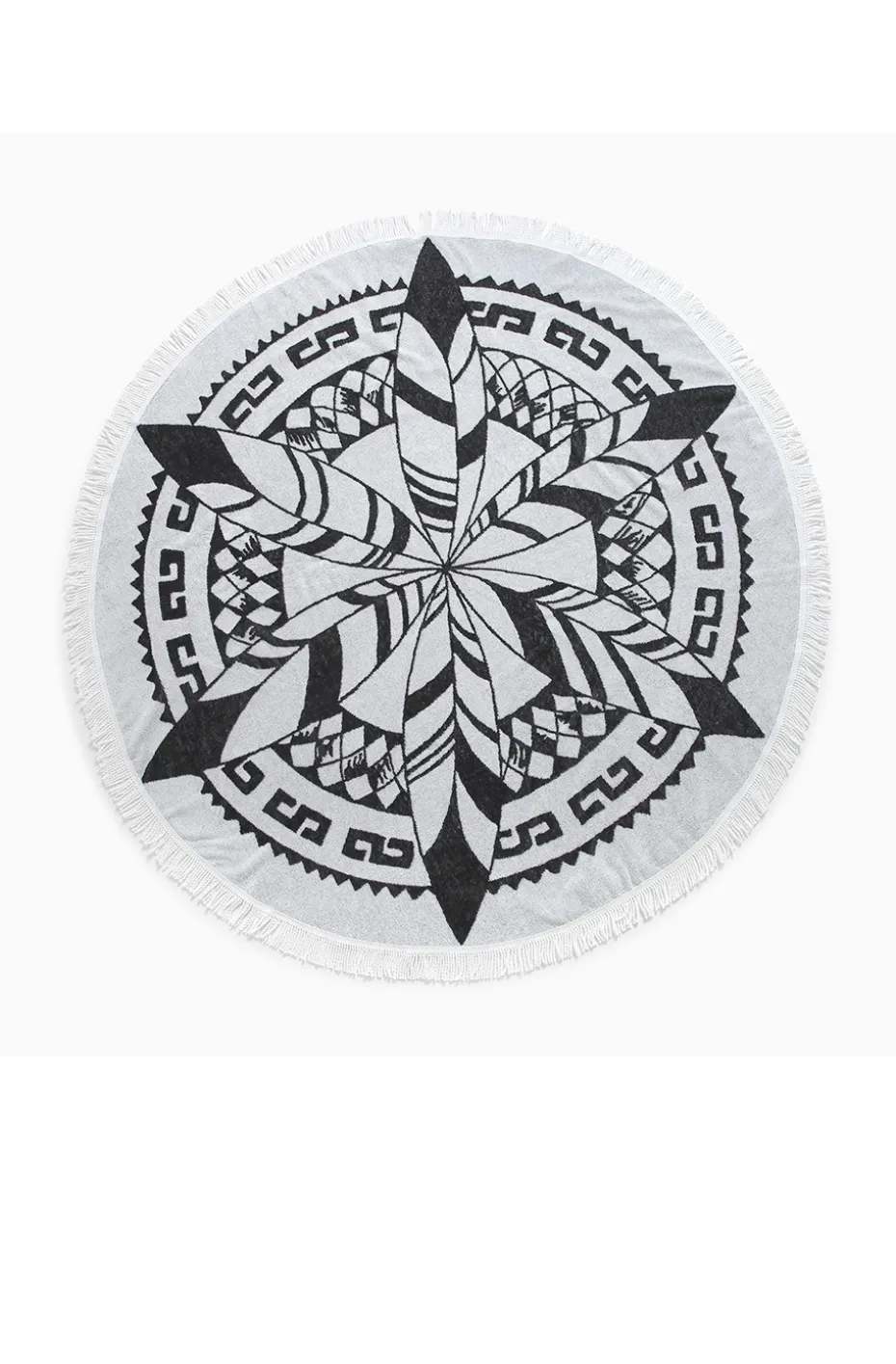 TOALLA REDONDA MANDALA BLACK & WHITE