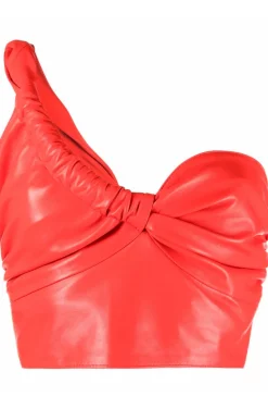 TOP DE CUERO ROJO UN TIRANTE