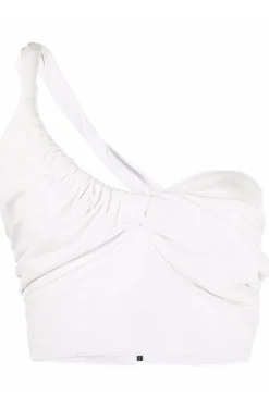 TOP DE CUERO UN TIRANTE BLANCO