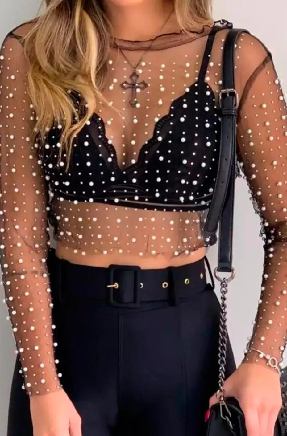 TOP DE PERLAS BLACK