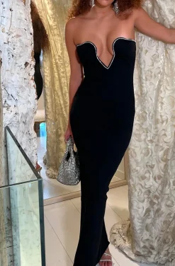 VESTIDO ANGEL NEGRO CON DIAMANTES