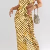 VESTIDO DISCO DORADO