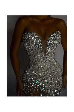 VESTIDO JOYA PEDRERÍA PLATA