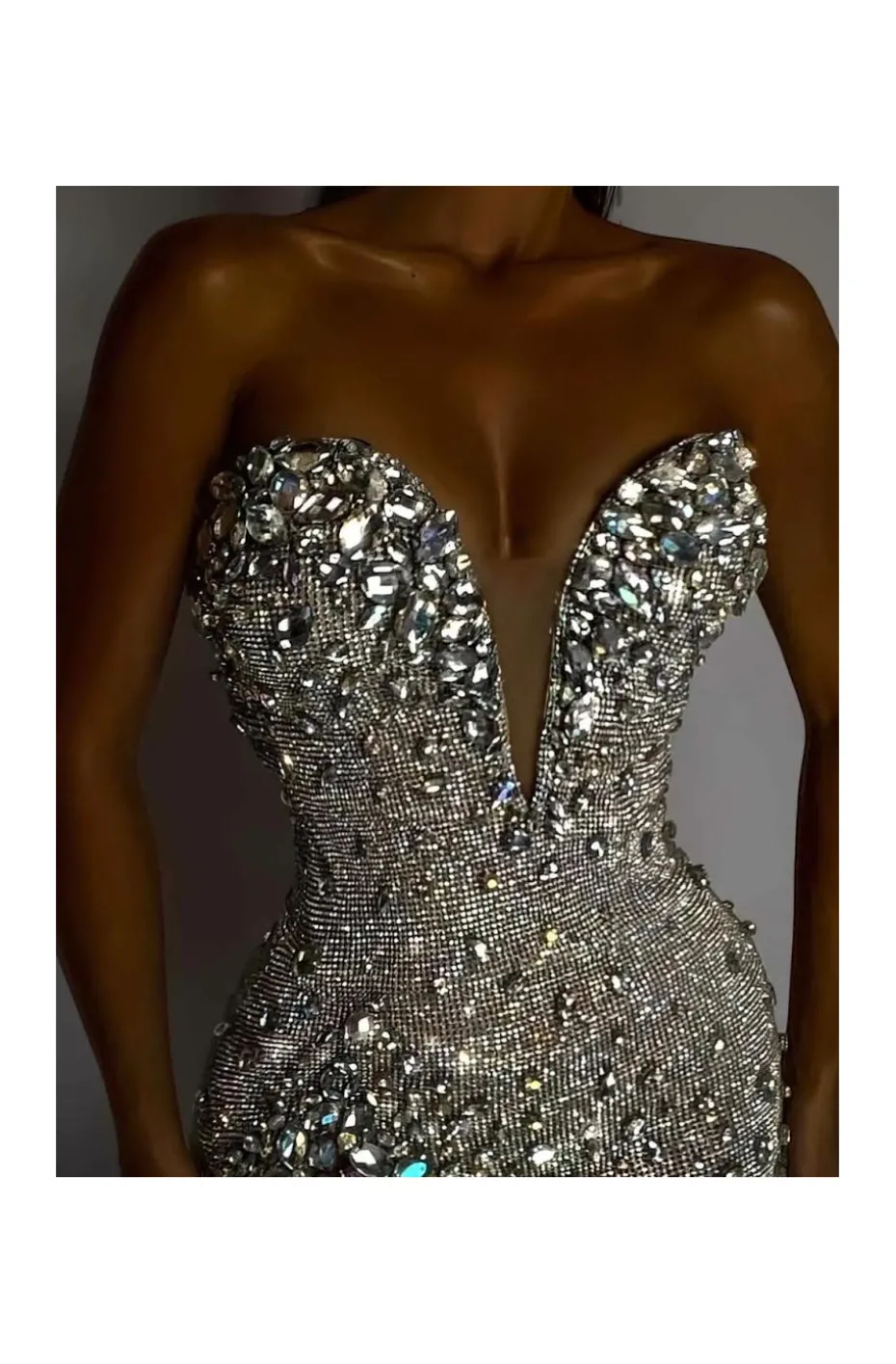 VESTIDO JOYA PEDRERÍA PLATA