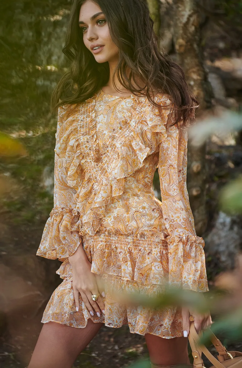 VESTIDO KELLY CACHEMIRA MUSTARD DRESS BY FETICHE SUANCES