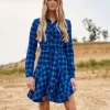 VESTIDO KIENNA BLUE PLAID DRESS BY FETICHE SUANCES