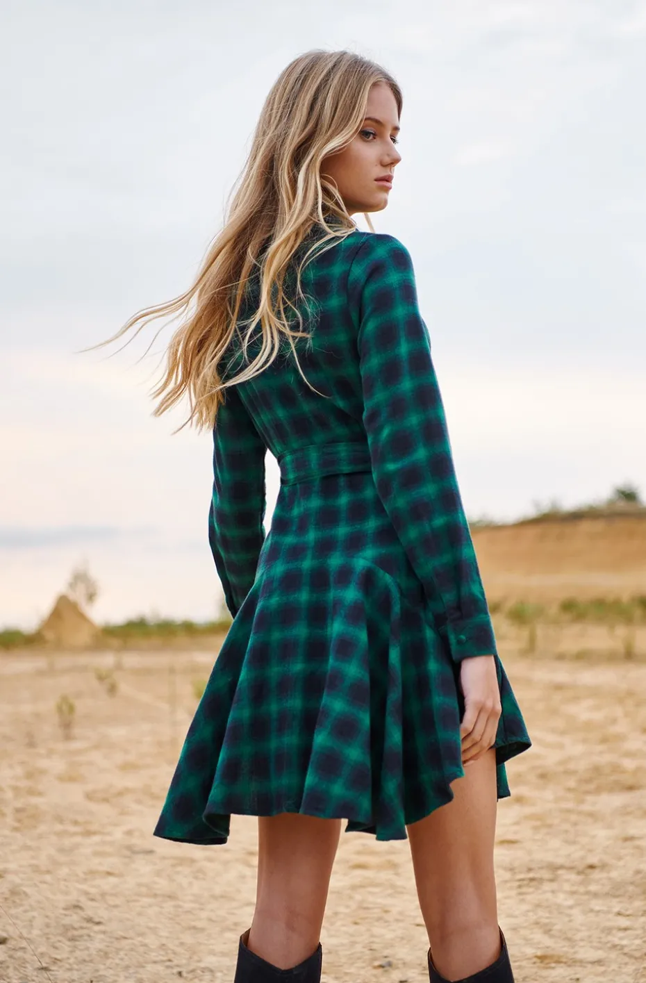 VESTIDO KIENNA GREN PLAID DRESS BY FETICHE SUANCES