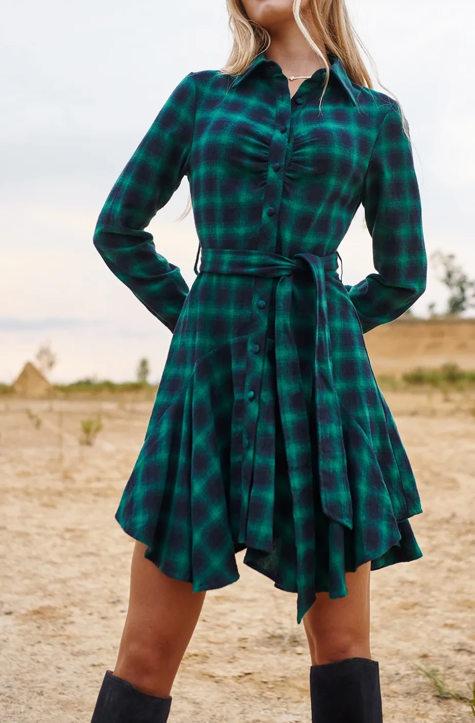 VESTIDO KIENNA GREN PLAID DRESS BY FETICHE SUANCES