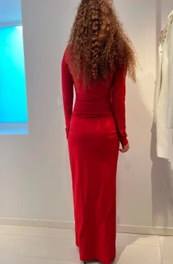 VESTIDO LARGO ROJO HELSA