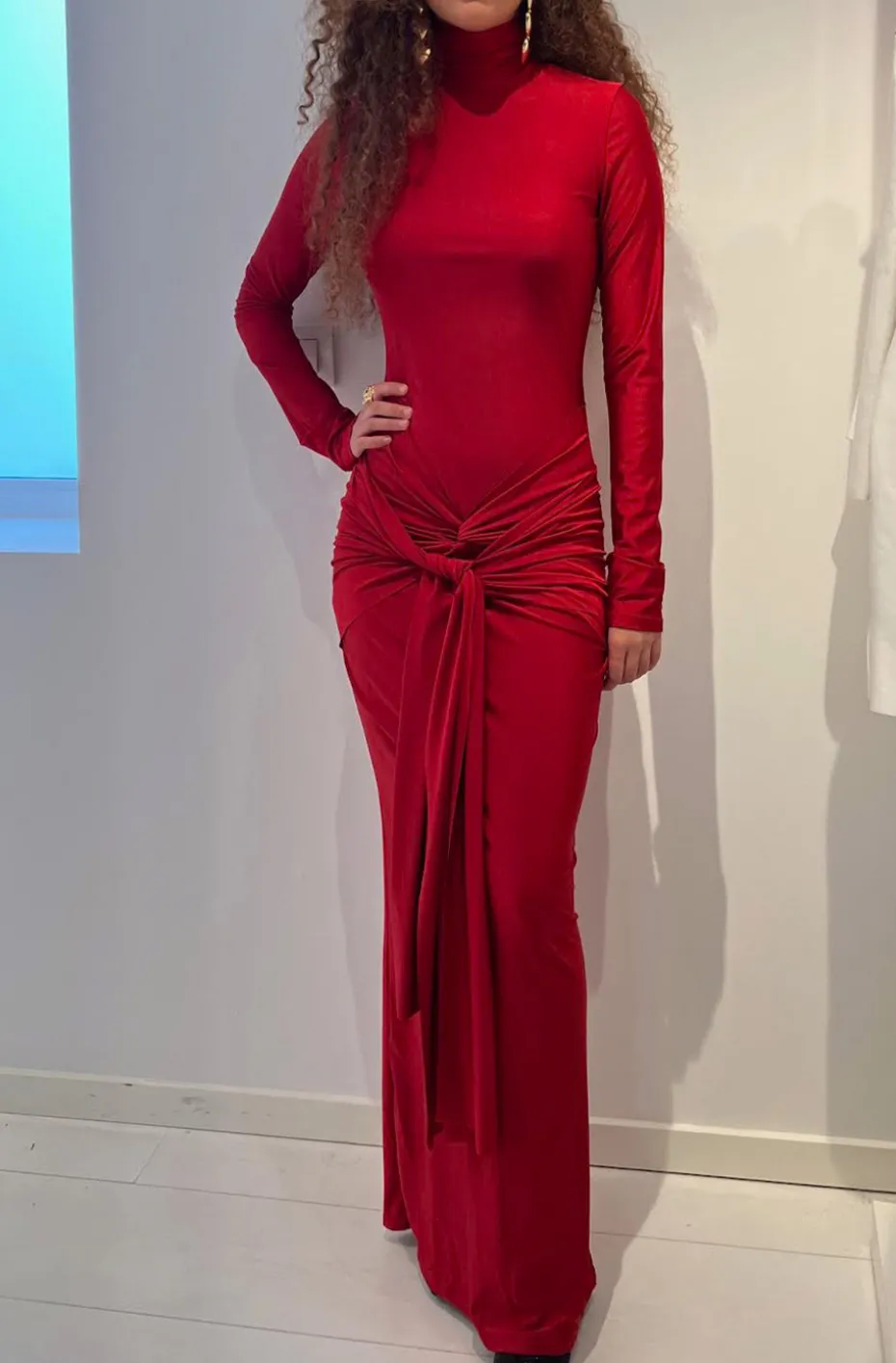 VESTIDO LARGO ROJO HELSA