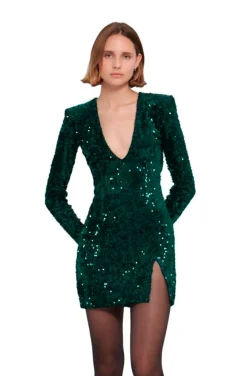 VESTIDO MINI LENTEJUELAS VERDE
