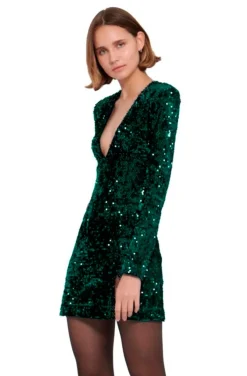 VESTIDO MINI LENTEJUELAS VERDE