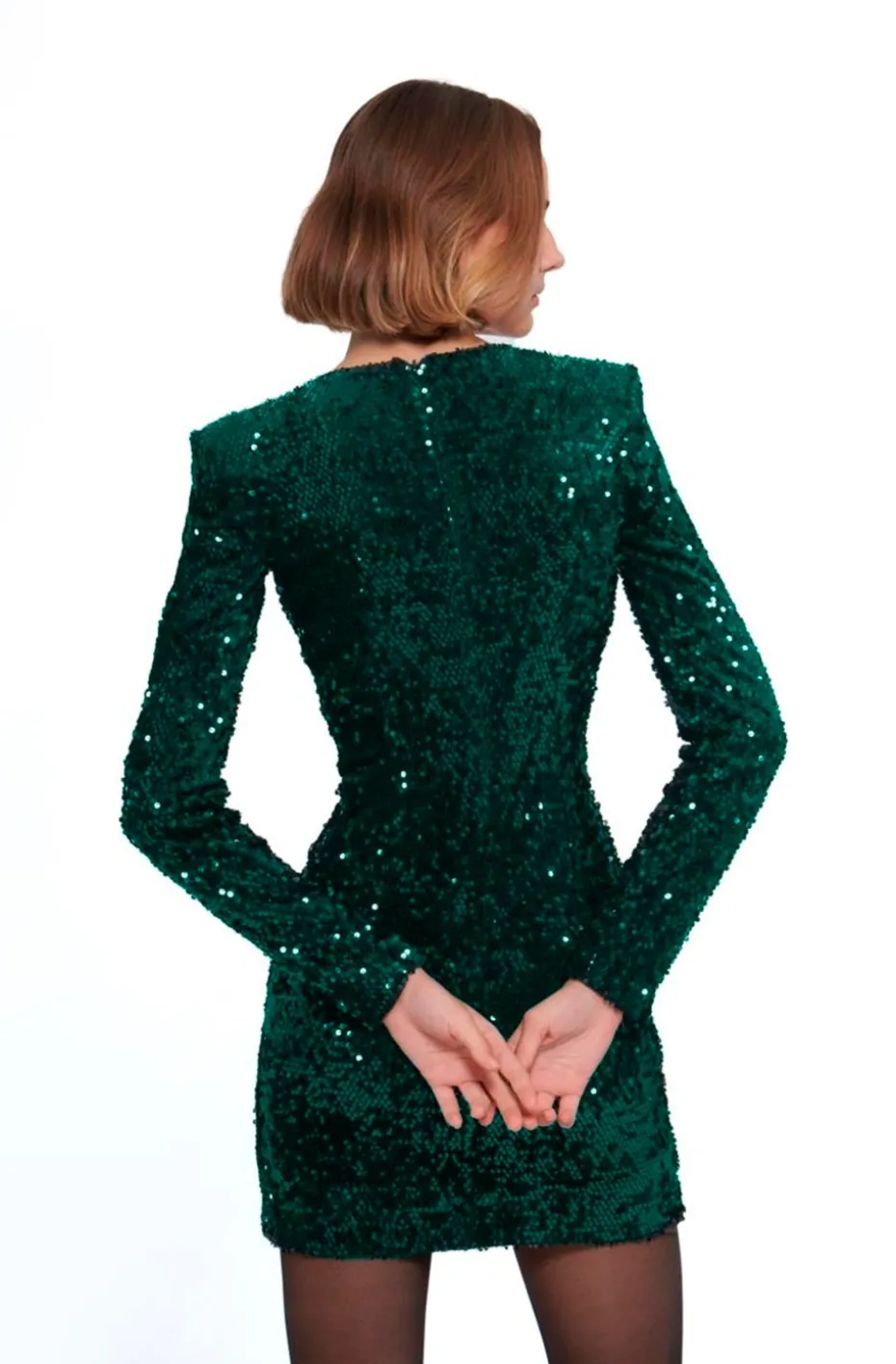 VESTIDO MINI LENTEJUELAS VERDE