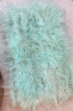 VESTIDO MINI PLUMAS MINT