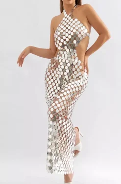 VESTIDO PLATA DISCO