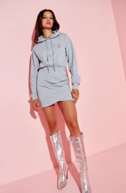 VESTIDO SUDADERA KRYSTAL SWEATSHIRT DRESS GREY BY FETICHE SUANCES