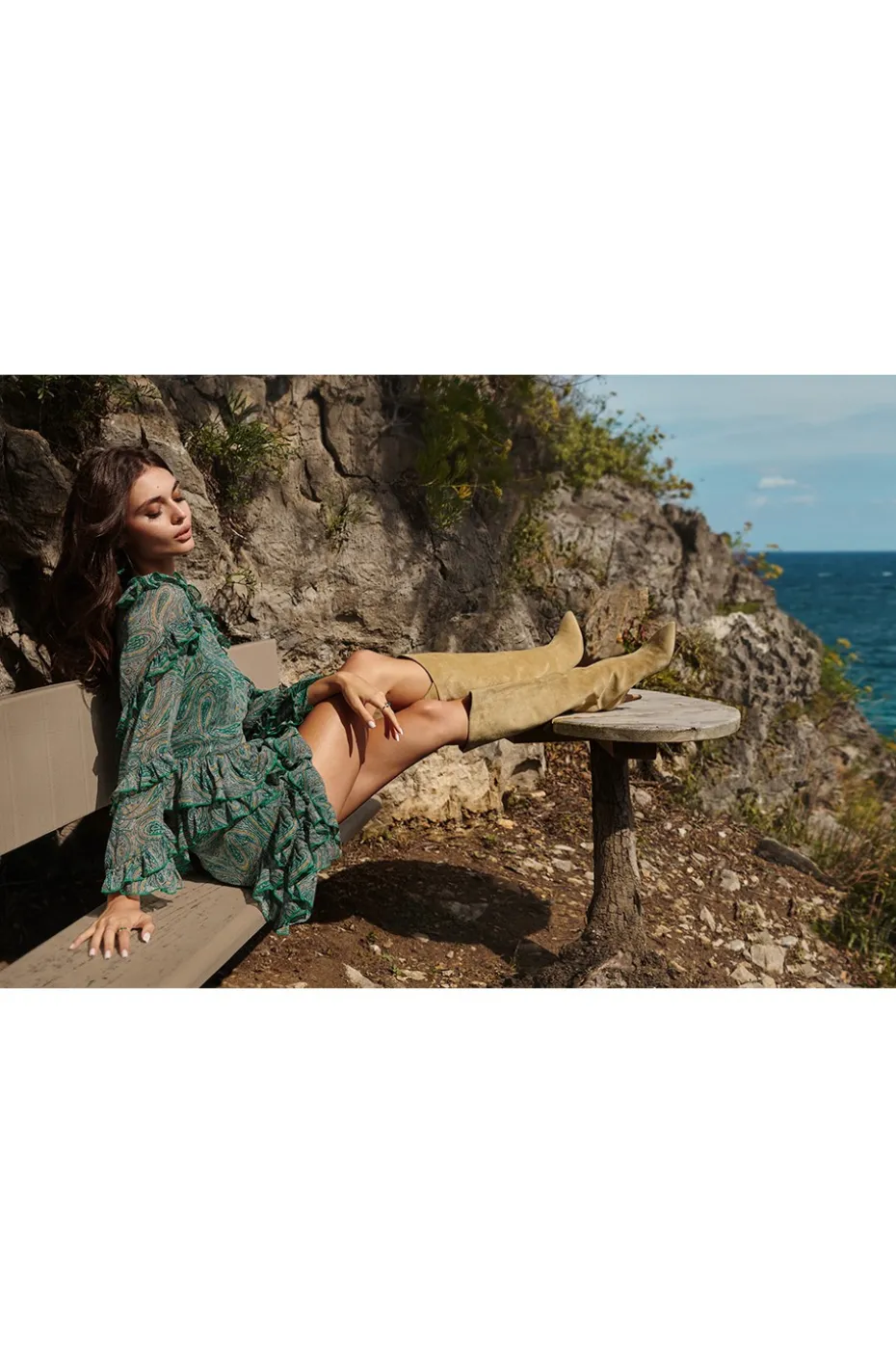 VESTIDO ZAYA CAHEMIRA PRINT GREEN DRESS BY FETICHE SUANCES
