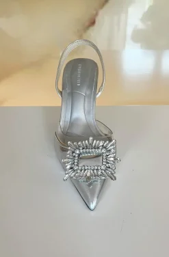ZAPATOS JOYA PLATA METALIZADA