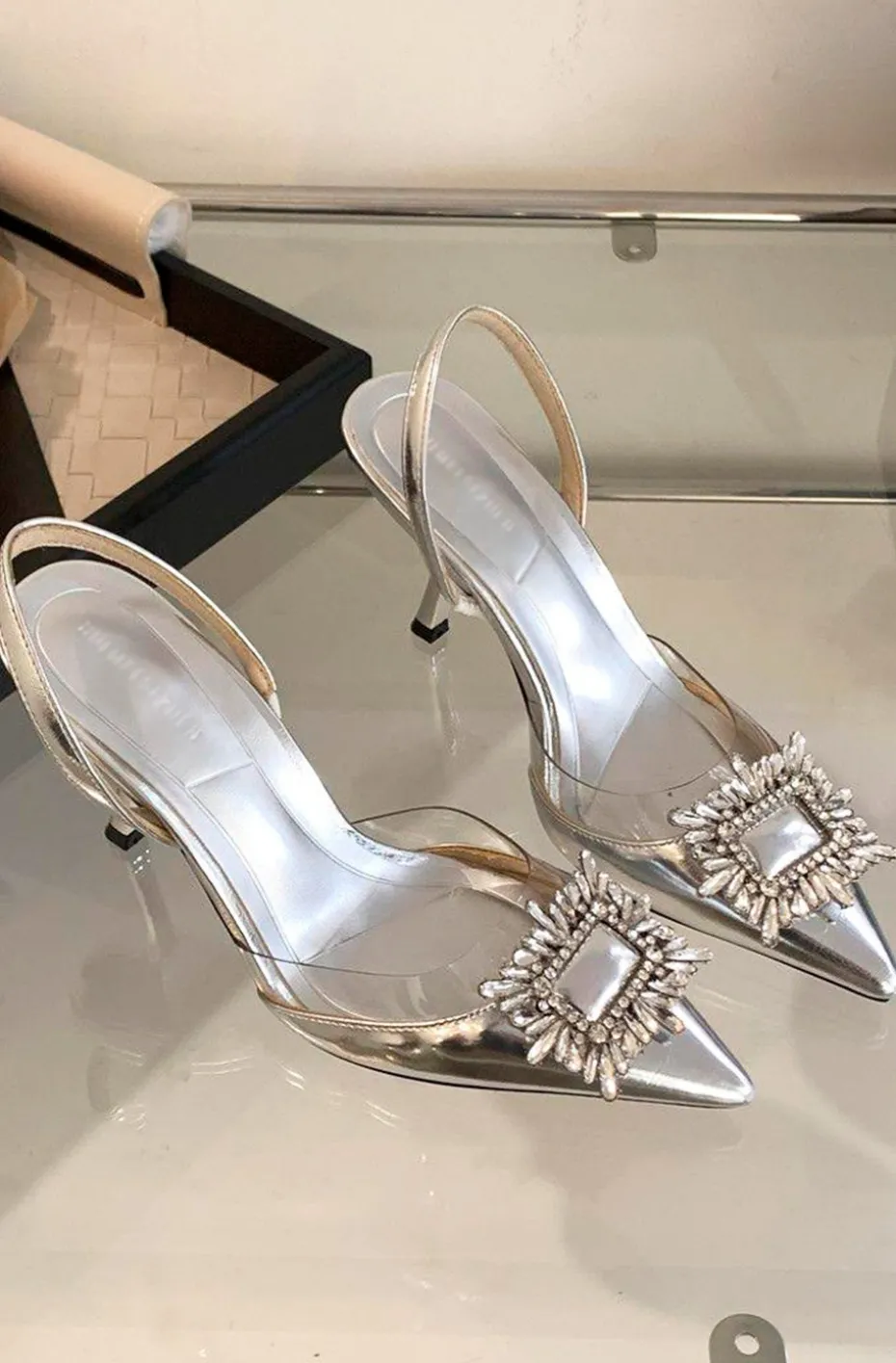 ZAPATOS JOYA PLATA METALIZADA