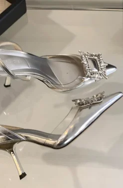 ZAPATOS JOYA PLATA METALIZADA