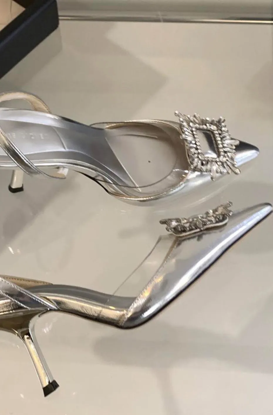 ZAPATOS JOYA PLATA METALIZADA